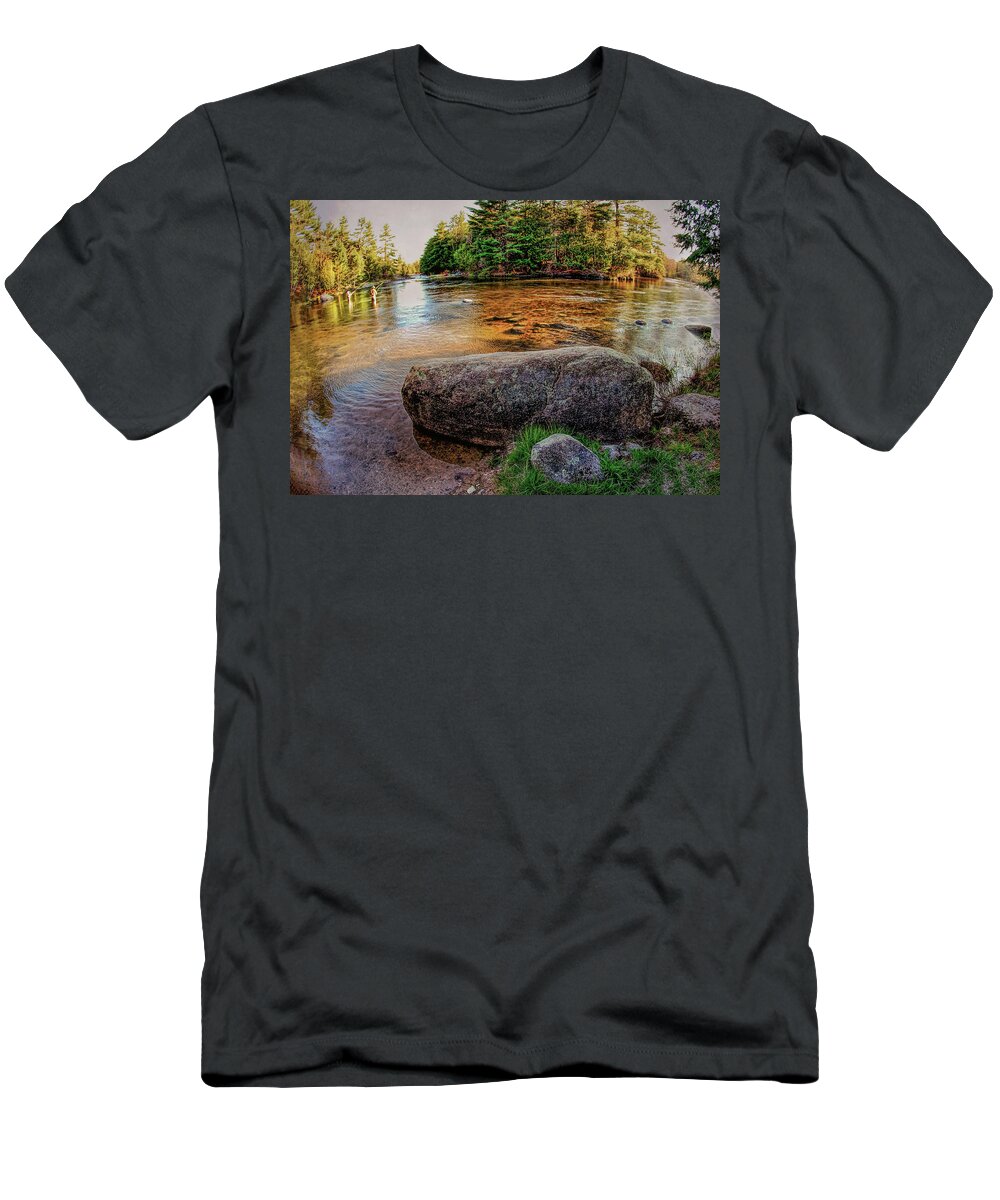 Fly Fishing T-Shirt featuring the photograph Fly Fishing in Northern Maine by Cordia Murphy