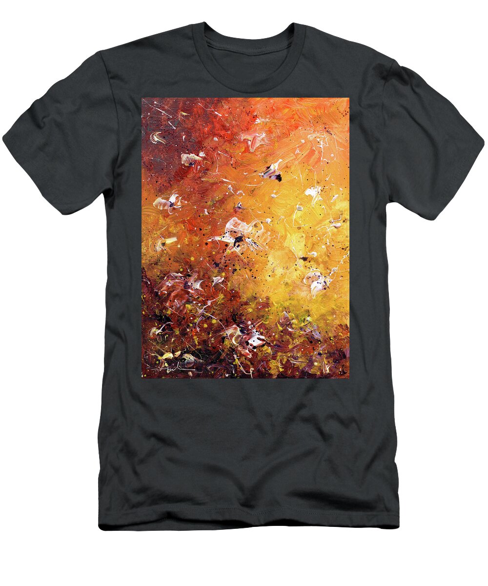 Acrylics T-Shirt featuring the painting Fly With Me 11 by Miki De Goodaboom