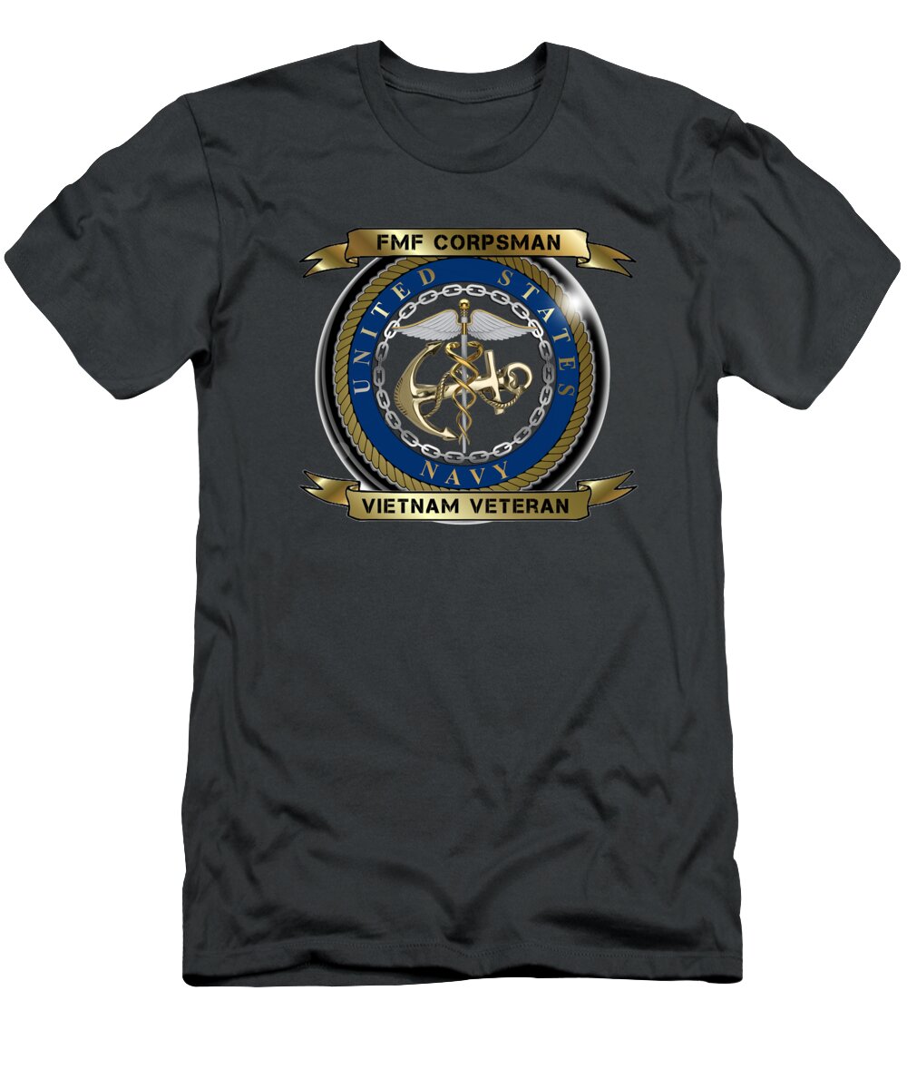 Fmf T-Shirt featuring the digital art FMF Corpsman by Bill Richards