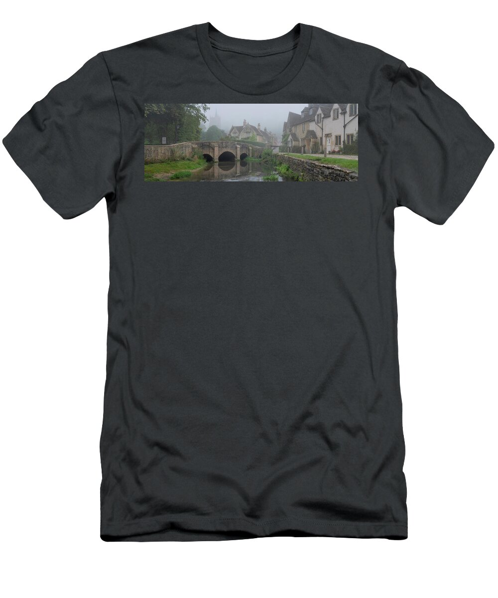 Castlecombe T-Shirt featuring the photograph Foggy Castle Combe by John Chivers