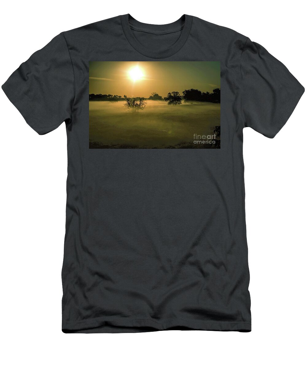 Fog T-Shirt featuring the photograph Foggy Sunrise by Diana Mary Sharpton