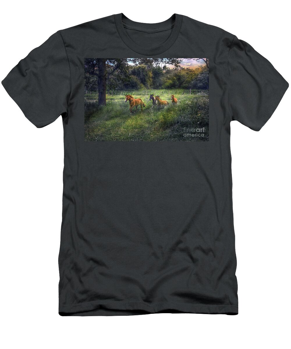 Horse T-Shirt featuring the photograph For Horses by Sandra Rust