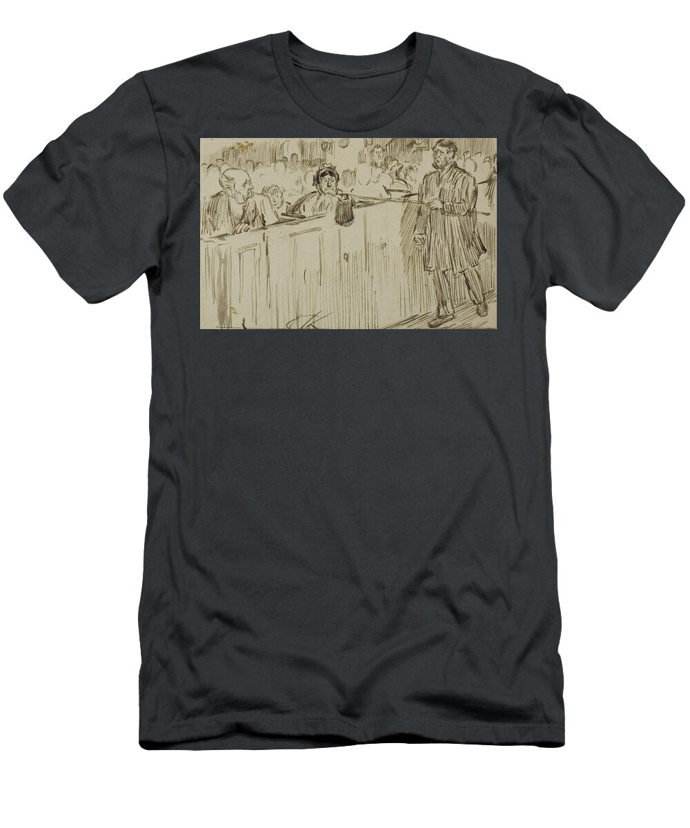 19th Century Art T-Shirt featuring the drawing Force of Habit by Charles Samuel Keene
