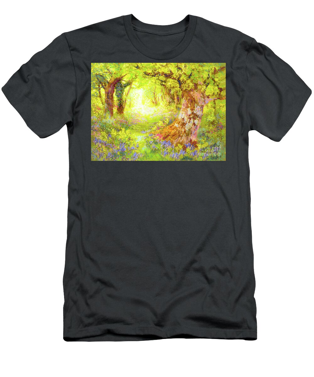 Landscape T-Shirt featuring the painting Forest Flowers Delight by Jane Small
