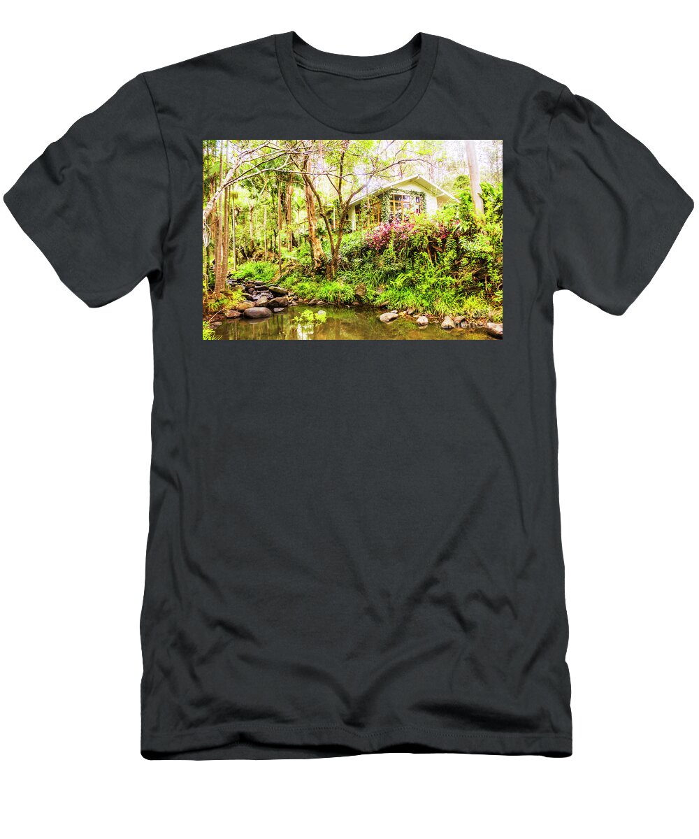 Green T-Shirt featuring the photograph Forest retreat by Jorgo Photography