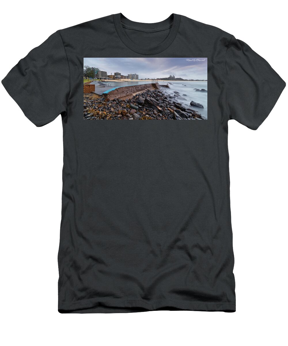Forster Ocean Baths Australia T-Shirt featuring the digital art Forster Ocean Baths 99 by Kevin Chippindall
