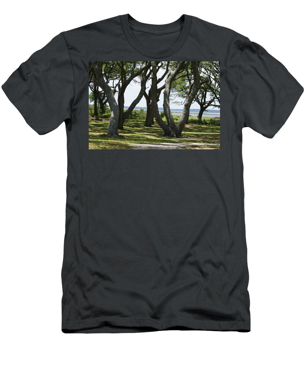  T-Shirt featuring the photograph Fort Fisher Gnarly Oaks by Heather E Harman