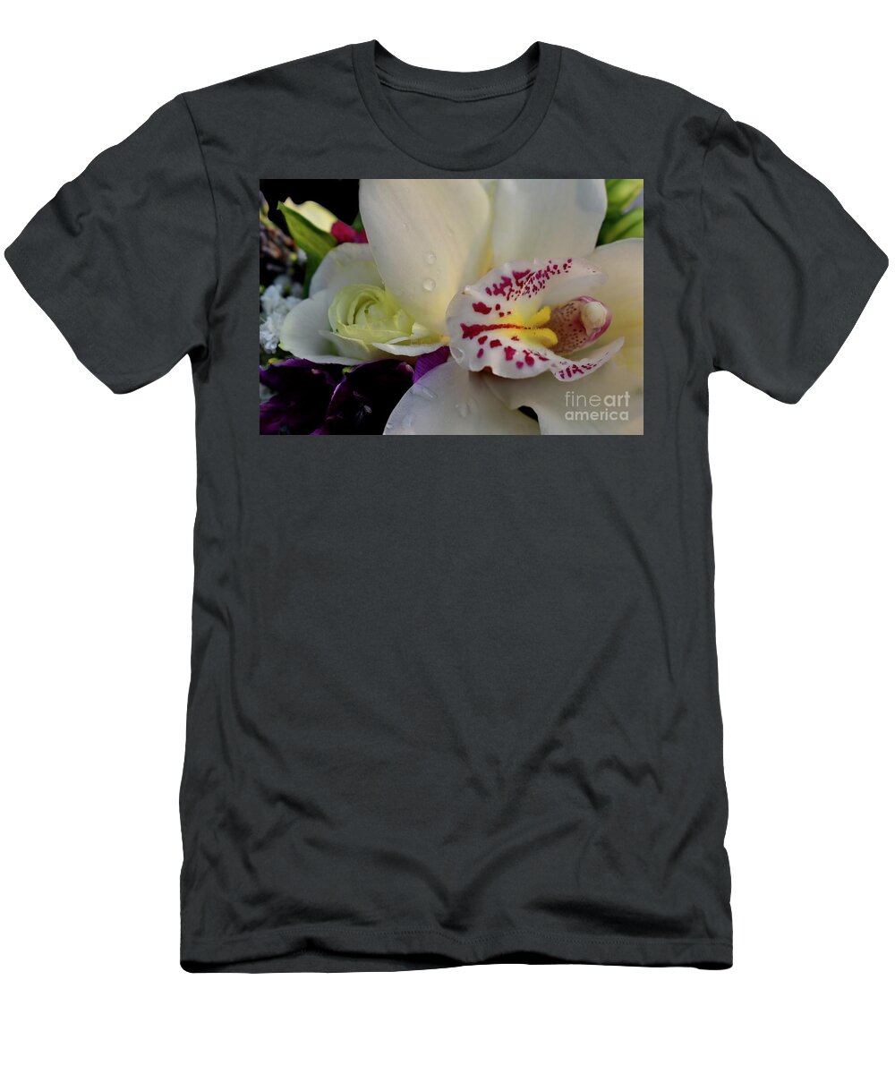 Nature T-Shirt featuring the photograph Fragrance of White Orchid by Leonida Arte