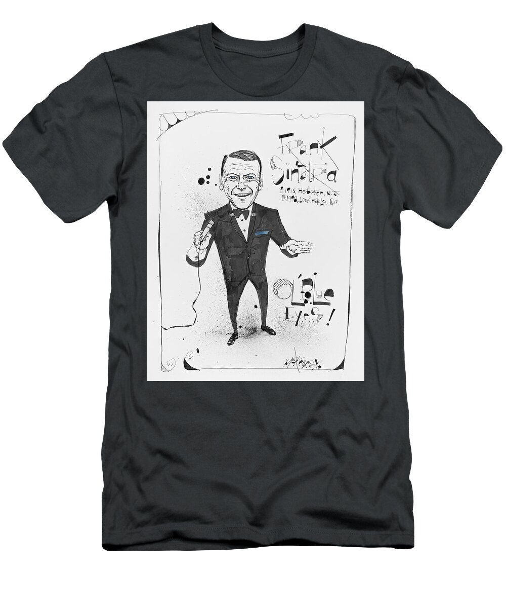  T-Shirt featuring the drawing Frank Sinatra by Phil Mckenney