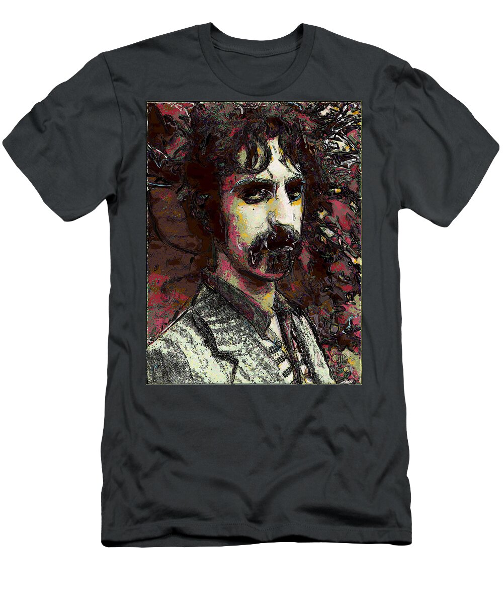 Zappa T-Shirt featuring the digital art Frank Zappa by David Lane