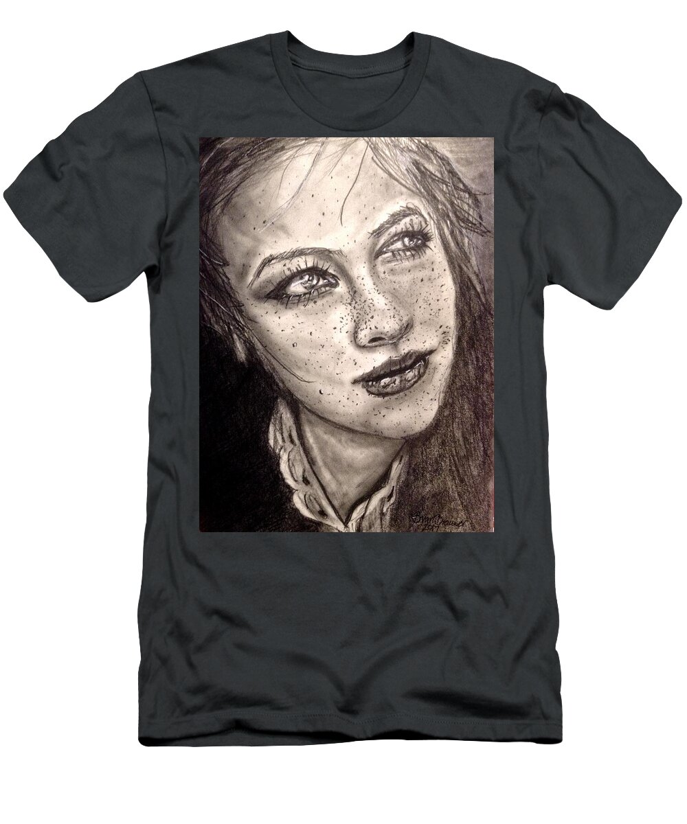 Young T-Shirt featuring the drawing Freckles by Bryan Brouwer