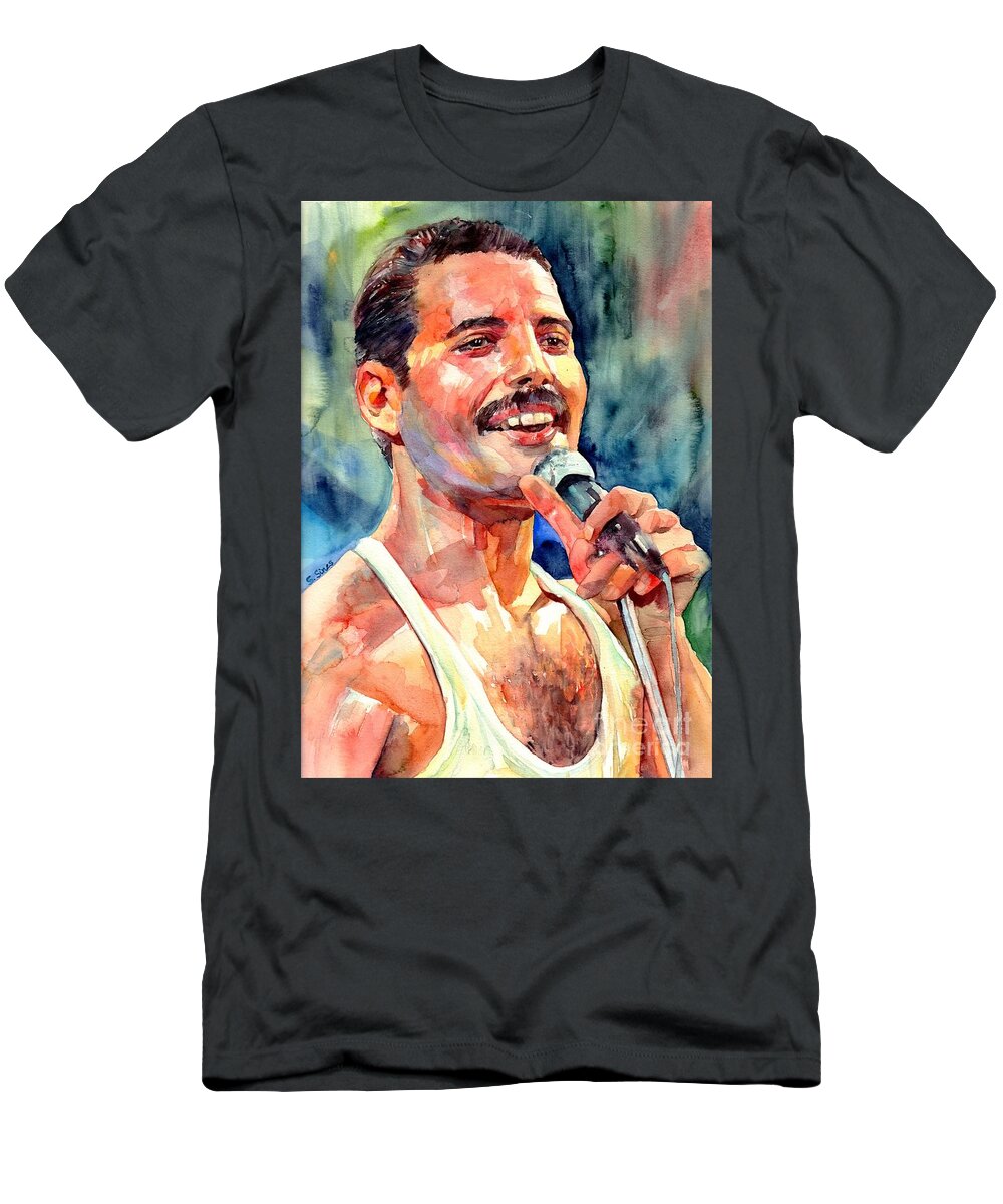 Freddie Mercury Live Aid T-Shirt by Suzann Sines | Fine Art America