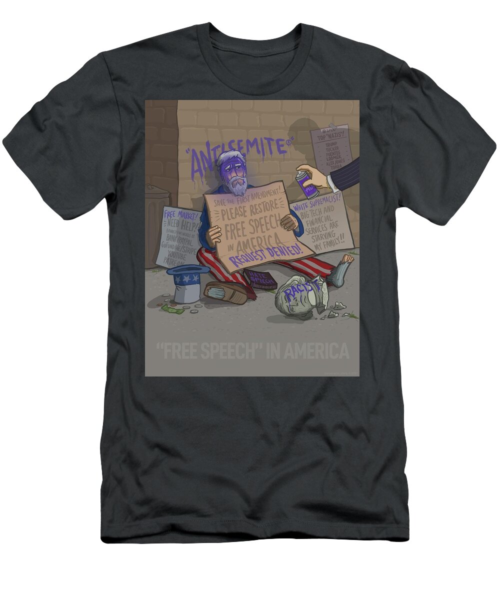 America T-Shirt featuring the digital art Free Speech in America by Emerson Design