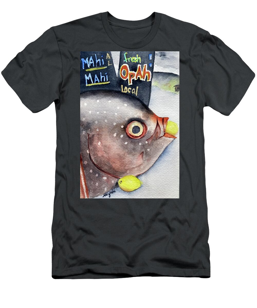 Fish T-Shirt featuring the painting Fresh Opah by Kelly Miyuki Kimura