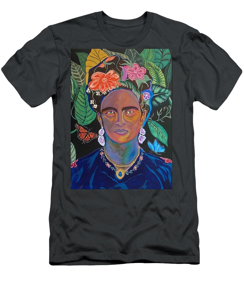  T-Shirt featuring the painting Frida Kahlo by Bill Manson