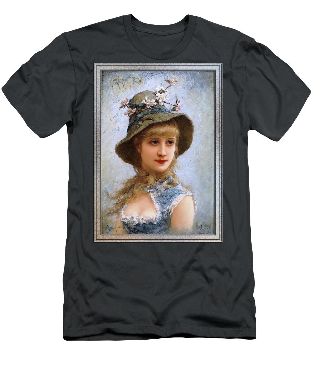 Friquette T-Shirt featuring the painting Friquette by Emile Eisman-Semenowsky by Rolando Burbon