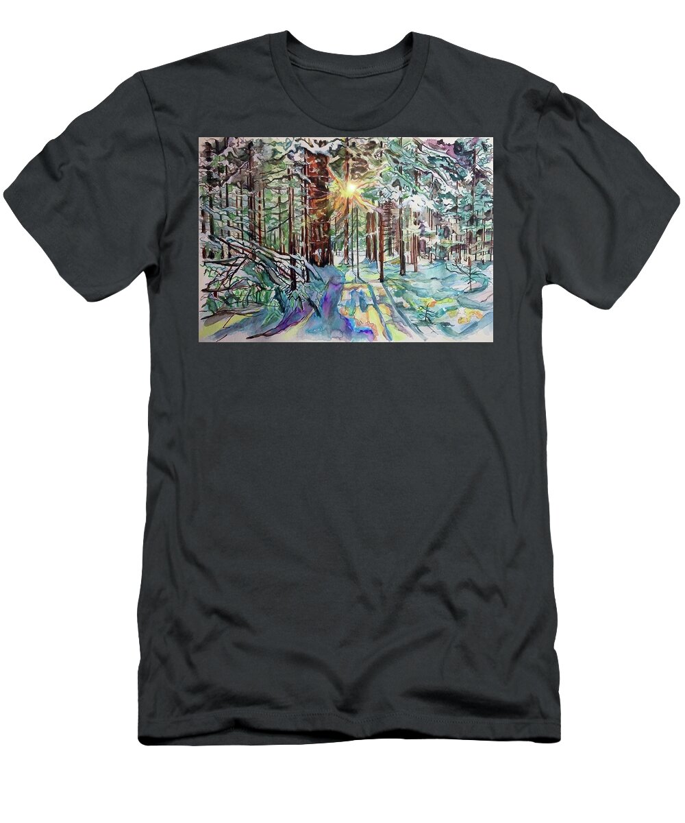 Landscape T-Shirt featuring the painting Frosted Heart by Try Cheatham