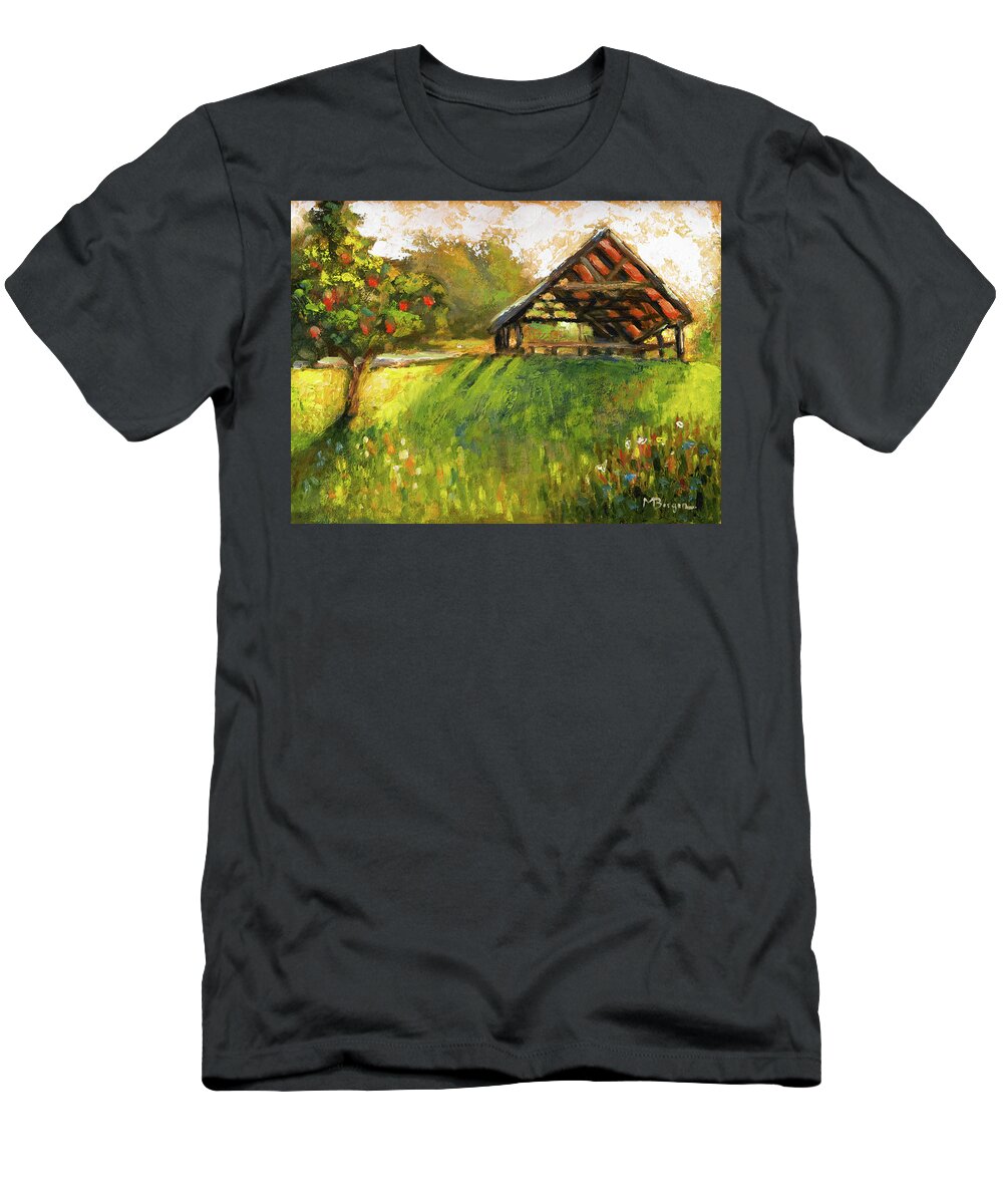 Ft Hoskins T-Shirt featuring the painting Ft Hoskins Historic Park by Mike Bergen