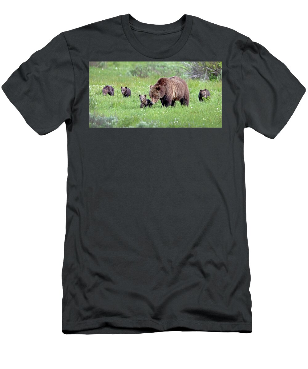 Grizzly Bear T-Shirt featuring the photograph Full House by Jack Bell