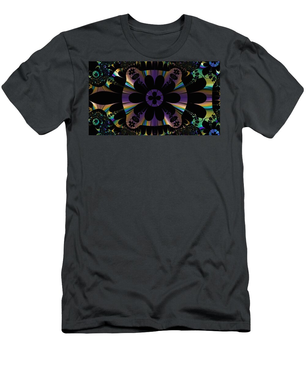 Fractal T-Shirt featuring the digital art Fun Fractal Flowers by Ally White