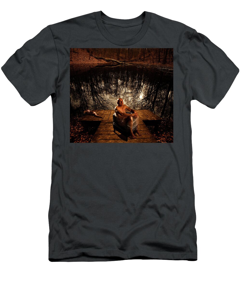 Nude T-Shirt featuring the photograph Gary in his Moment of Contemplation by Mark Gomez