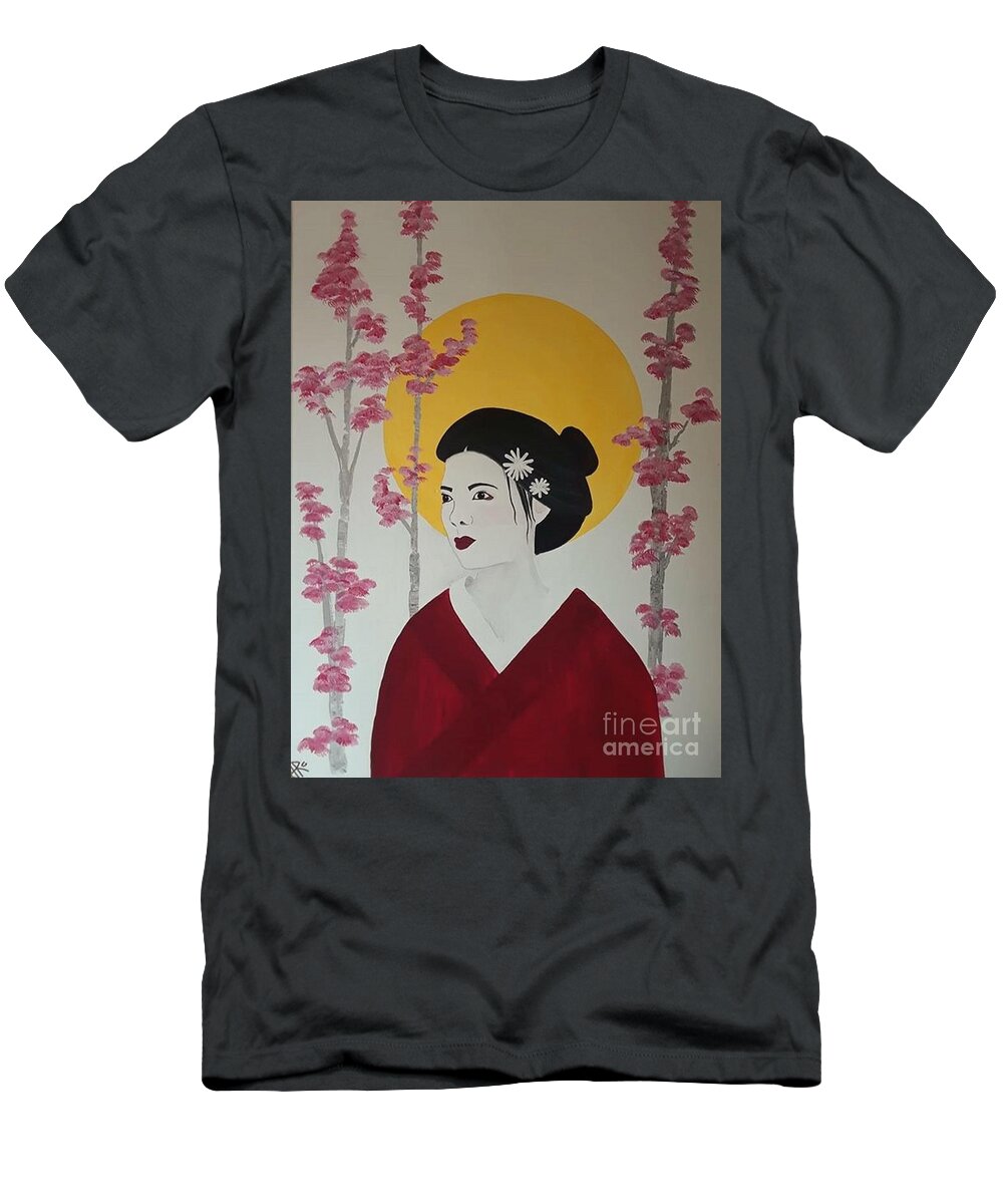 Geisha T-Shirt featuring the painting Geisha by April Reilly