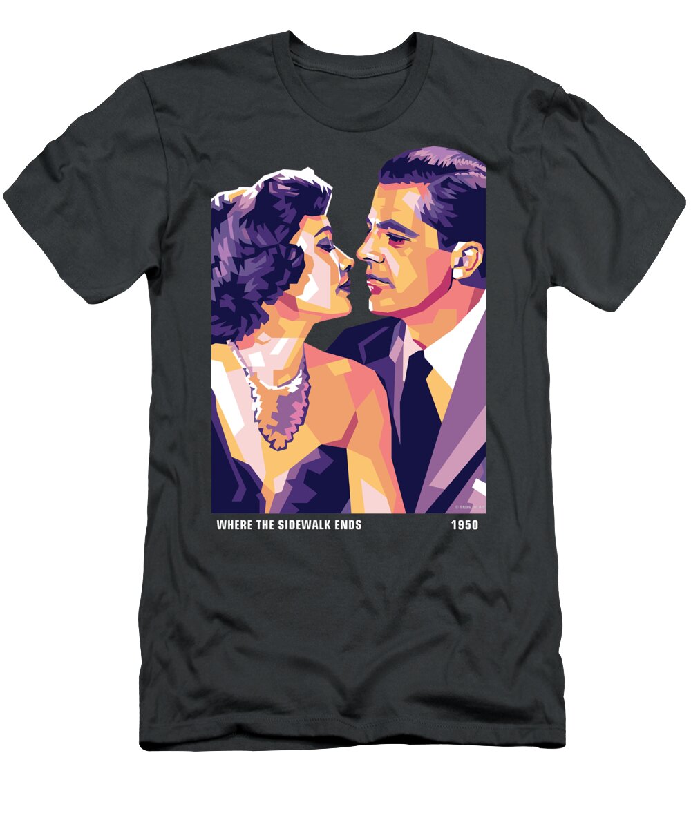 Gene T-Shirt featuring the mixed media Gene Tierney and Dana Andrews by Movie World Posters