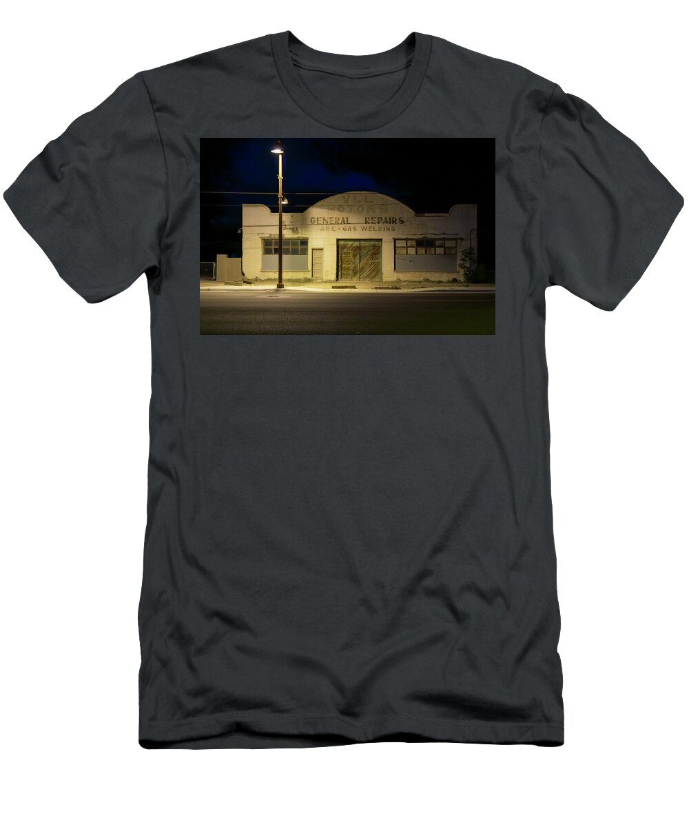Building T-Shirt featuring the photograph General Repair Shop Closed for Business by Mary Lee Dereske