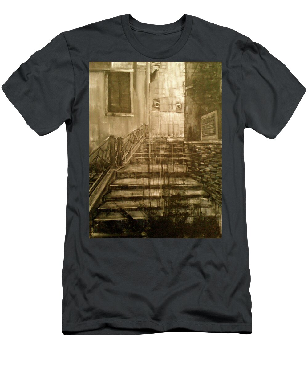 Urban Landscape T-Shirt featuring the painting Impressions by Try Cheatham