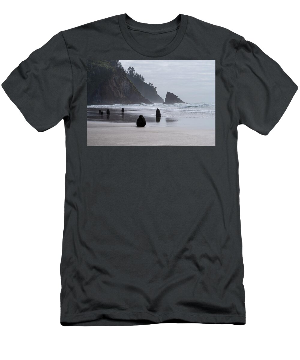 Oregon T-Shirt featuring the photograph Ghostly Beach by Steven Clark