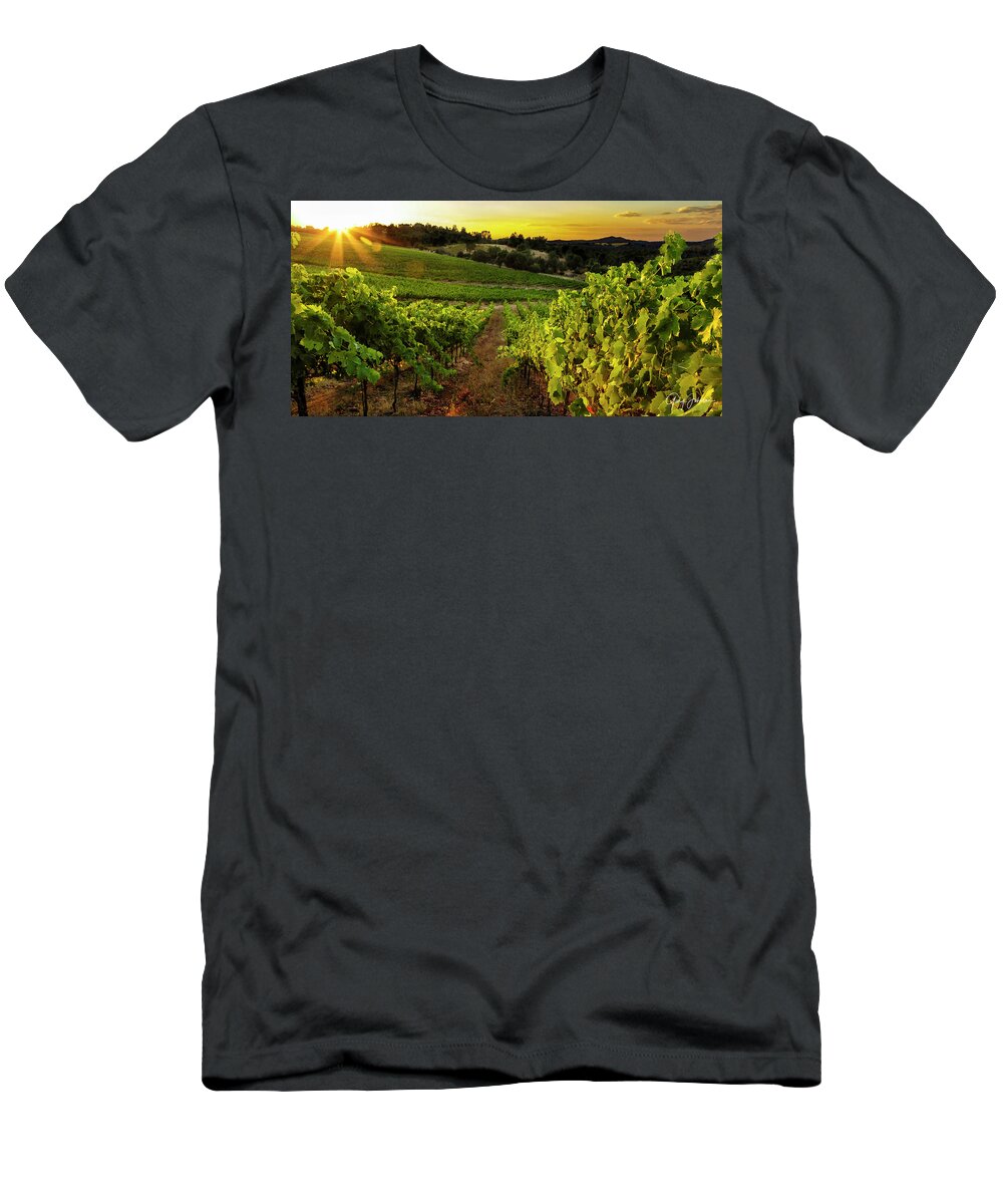 Vineyard T-Shirt featuring the photograph Gianelli Vineyard 2 by Gary Johnson