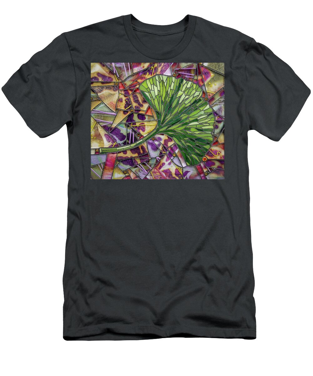 Ginkgo T-Shirt featuring the glass art Ginkgo by Cherie Bosela