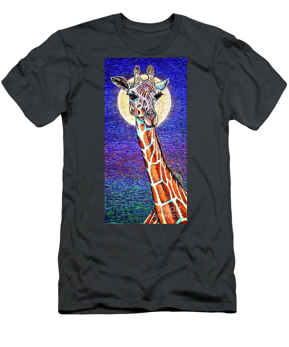 Giraffe T-Shirt featuring the painting Giraffe by Viktor Lazarev