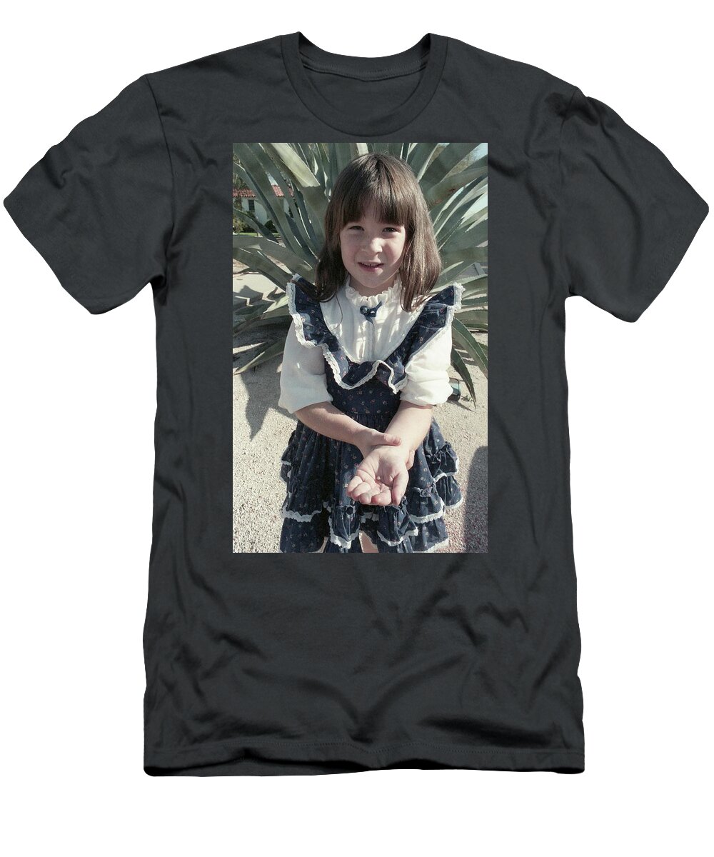 Tucson T-Shirt featuring the photograph Girl with Tooth and Cactus by Jeremy Butler