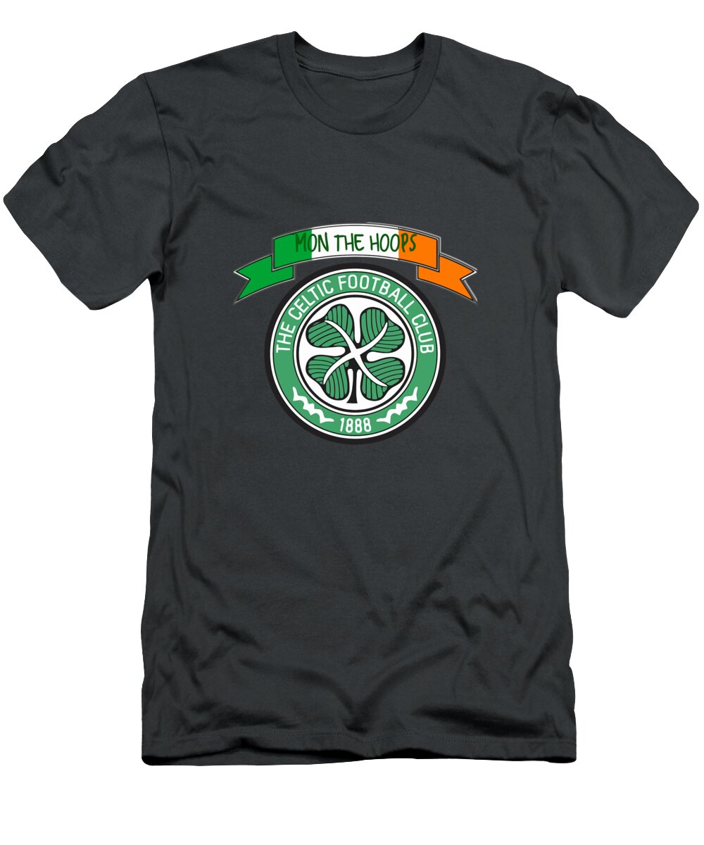 Glasgow Celtic Logo T-Shirt featuring the drawing Glasgow Celtic by Janis M Carrier