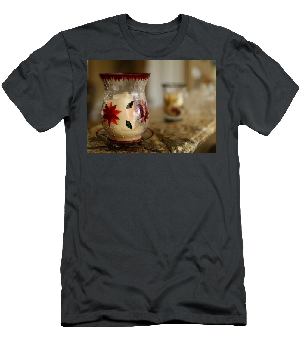 Glass Candle Holders T-Shirt featuring the photograph Glass Candle Holders by Mingming Jiang