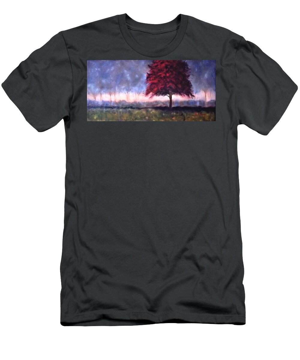 Trees T-Shirt featuring the painting Glimmer by Stephen King