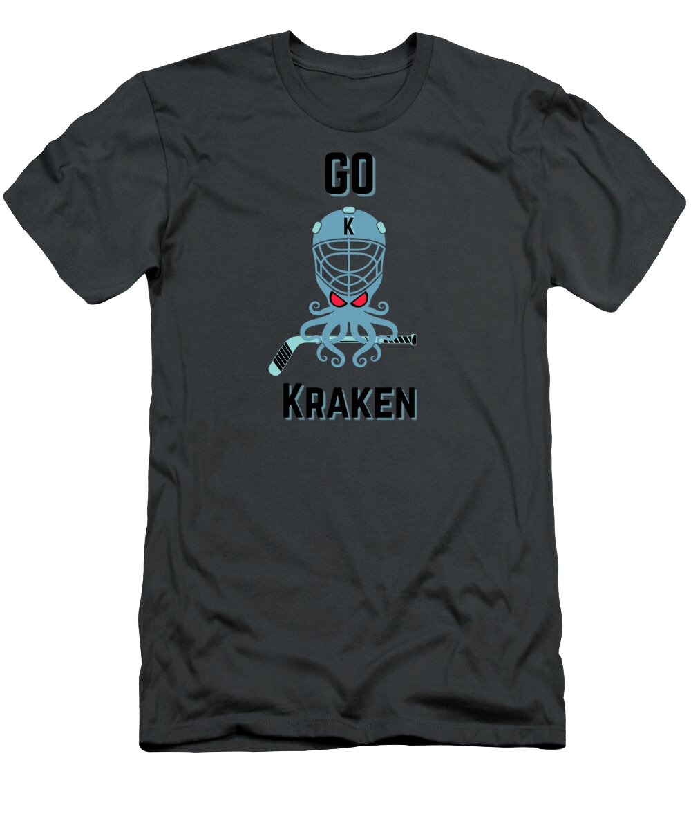 Seakraken T-Shirt featuring the digital art Go Kraken Seattle Kraken Alternative Mascot. by Joshua Gilbert