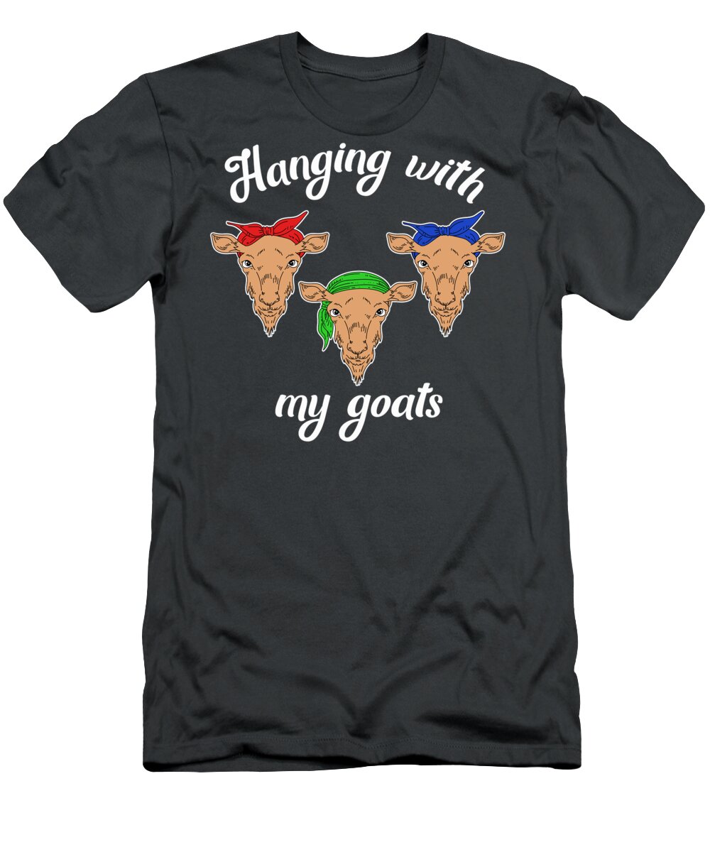 Goats T-Shirt featuring the digital art Goat Farmer For Girls Women - Herder Goat Lady Farm Girl by Mercoat UG Haftungsbeschraenkt