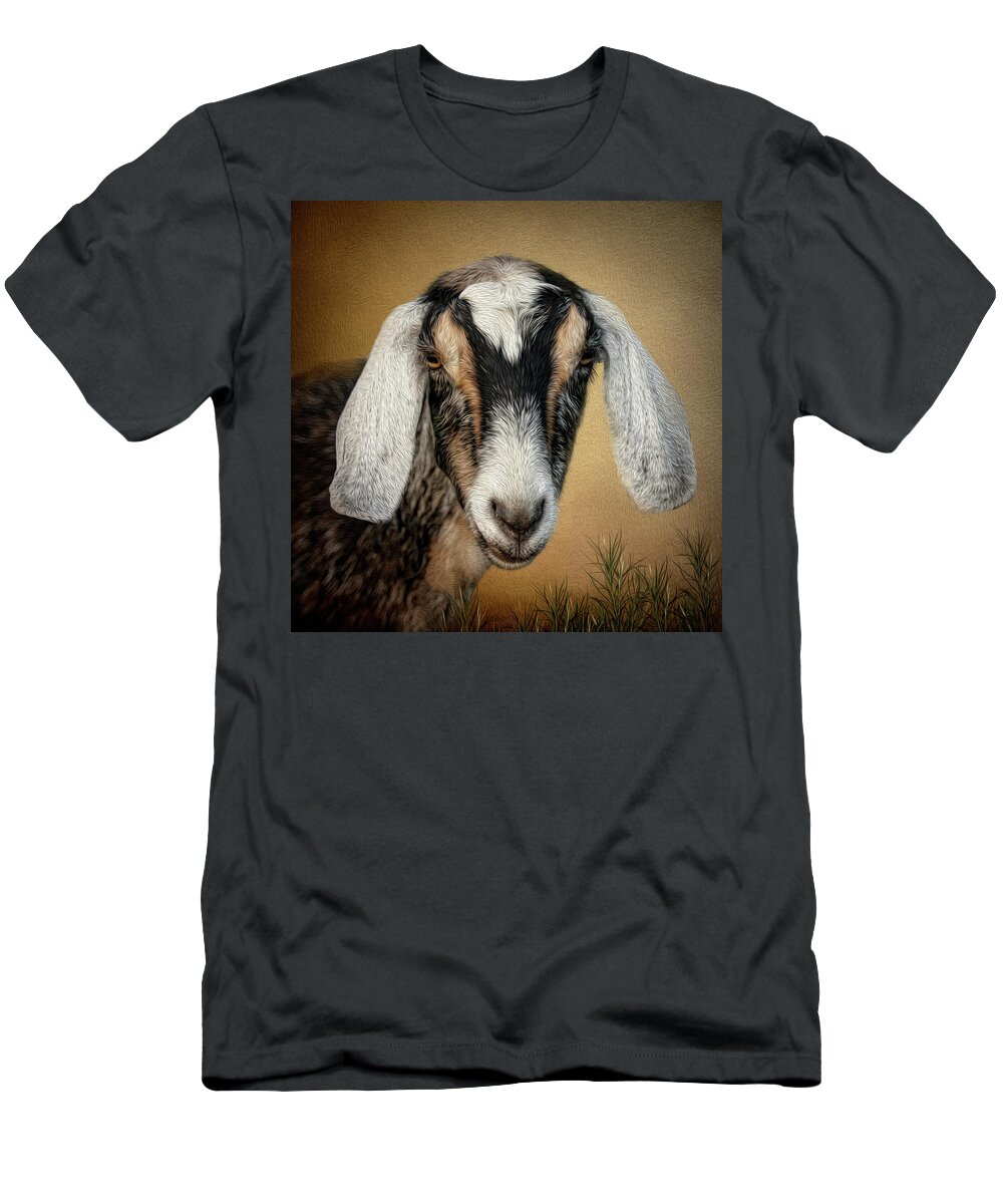 Goat T-Shirt featuring the digital art Goat by Maggy Pease