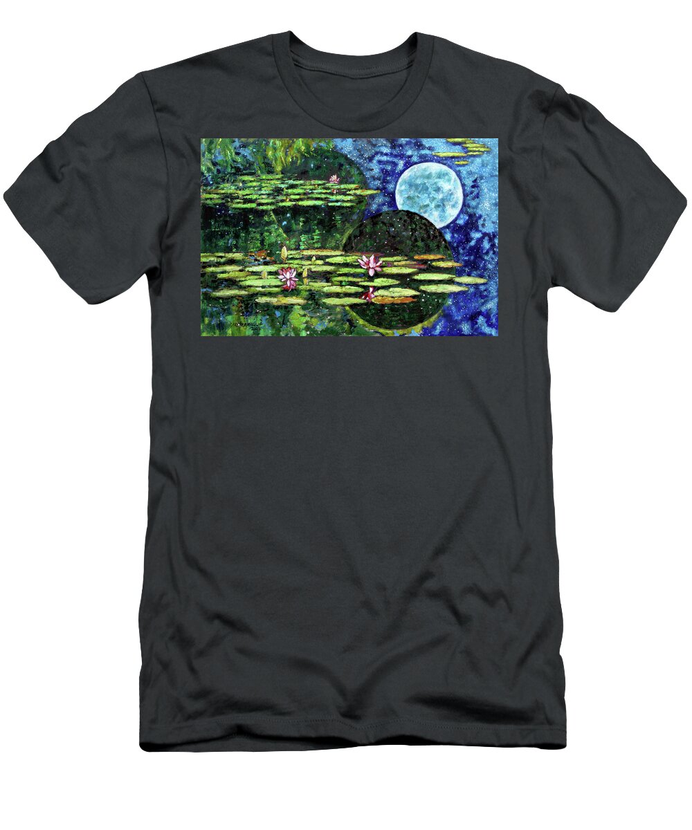Water Lilies T-Shirt featuring the painting God's Dream by John Lautermilch