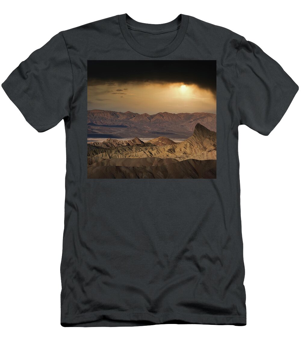 Landscape T-Shirt featuring the photograph Golden Desert Storm by Romeo Victor