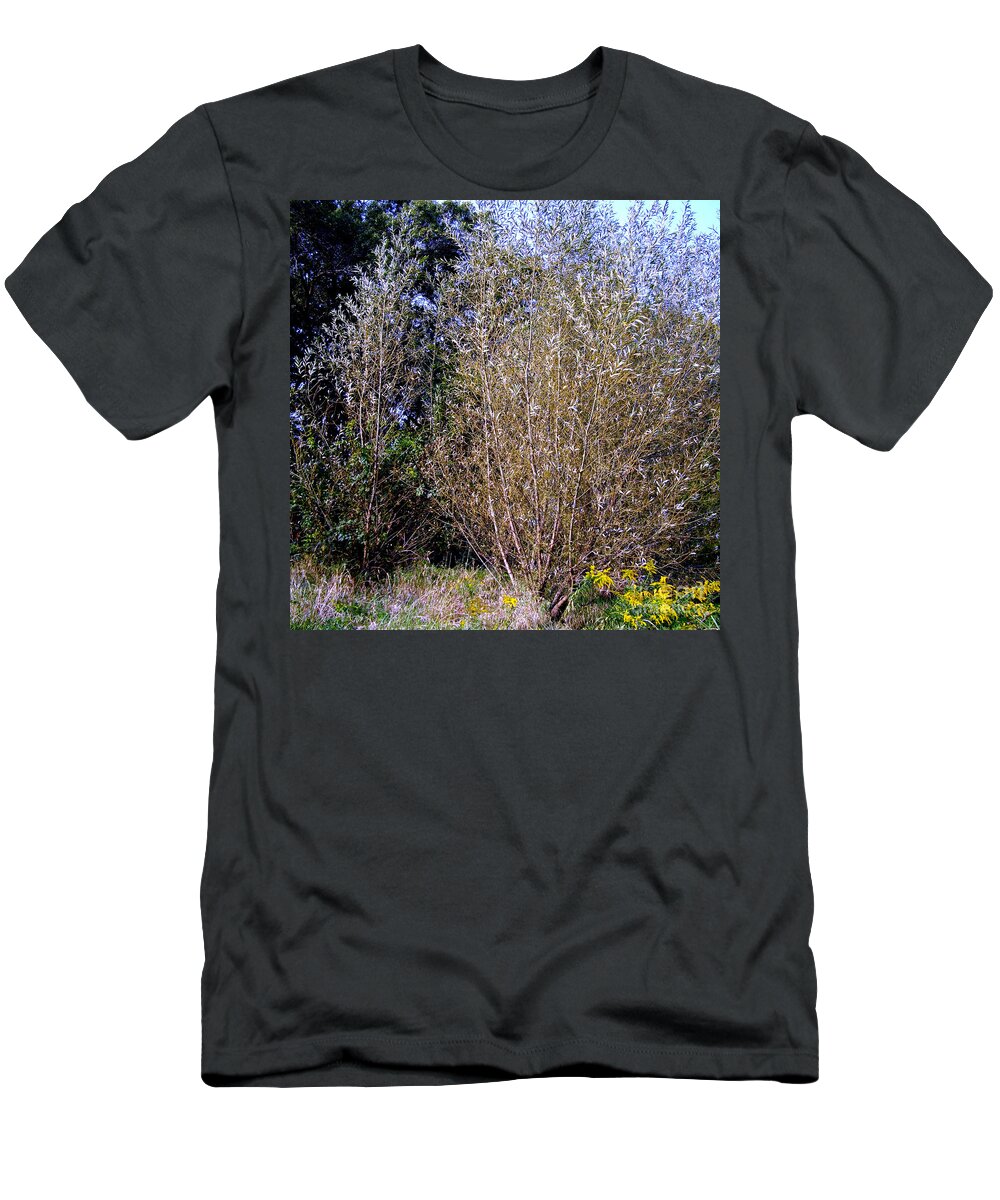 Sunset T-Shirt featuring the photograph Golden Hour Sunset Trees and Flowers - Square by Frank J Casella