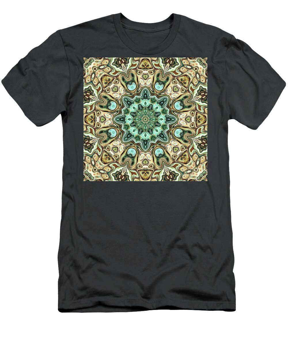Mandala T-Shirt featuring the digital art Golden Mandala by Phil Perkins