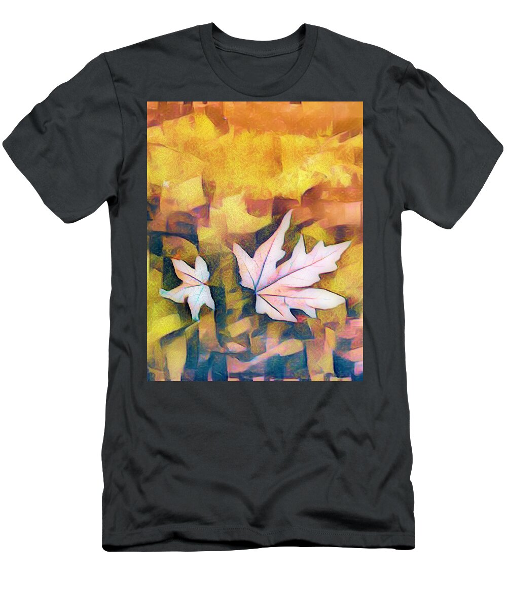 Fall T-Shirt featuring the photograph Golden Maples Abstract II by Debra and Dave Vanderlaan