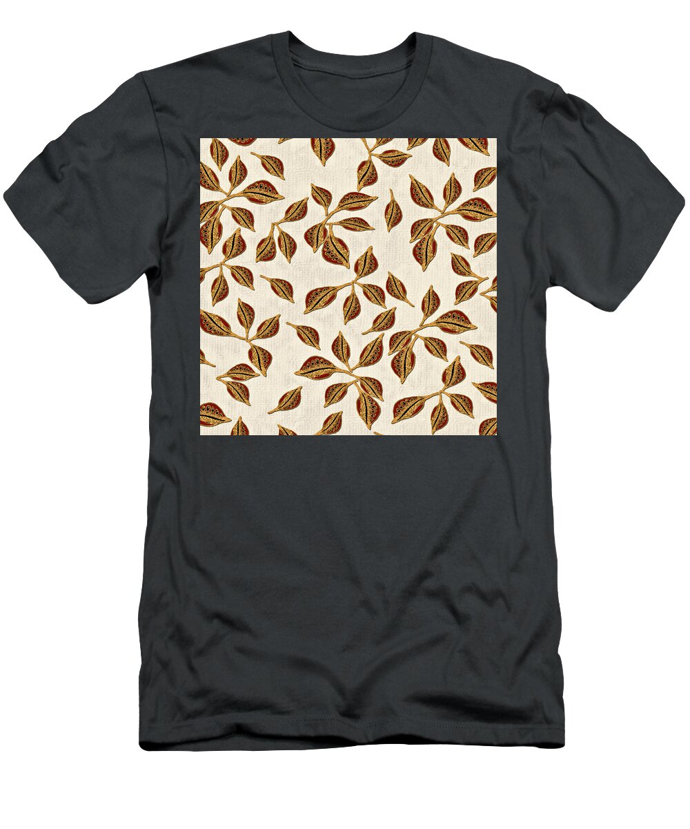 Seeds T-Shirt featuring the digital art Golden Seed Pods by Sand And Chi