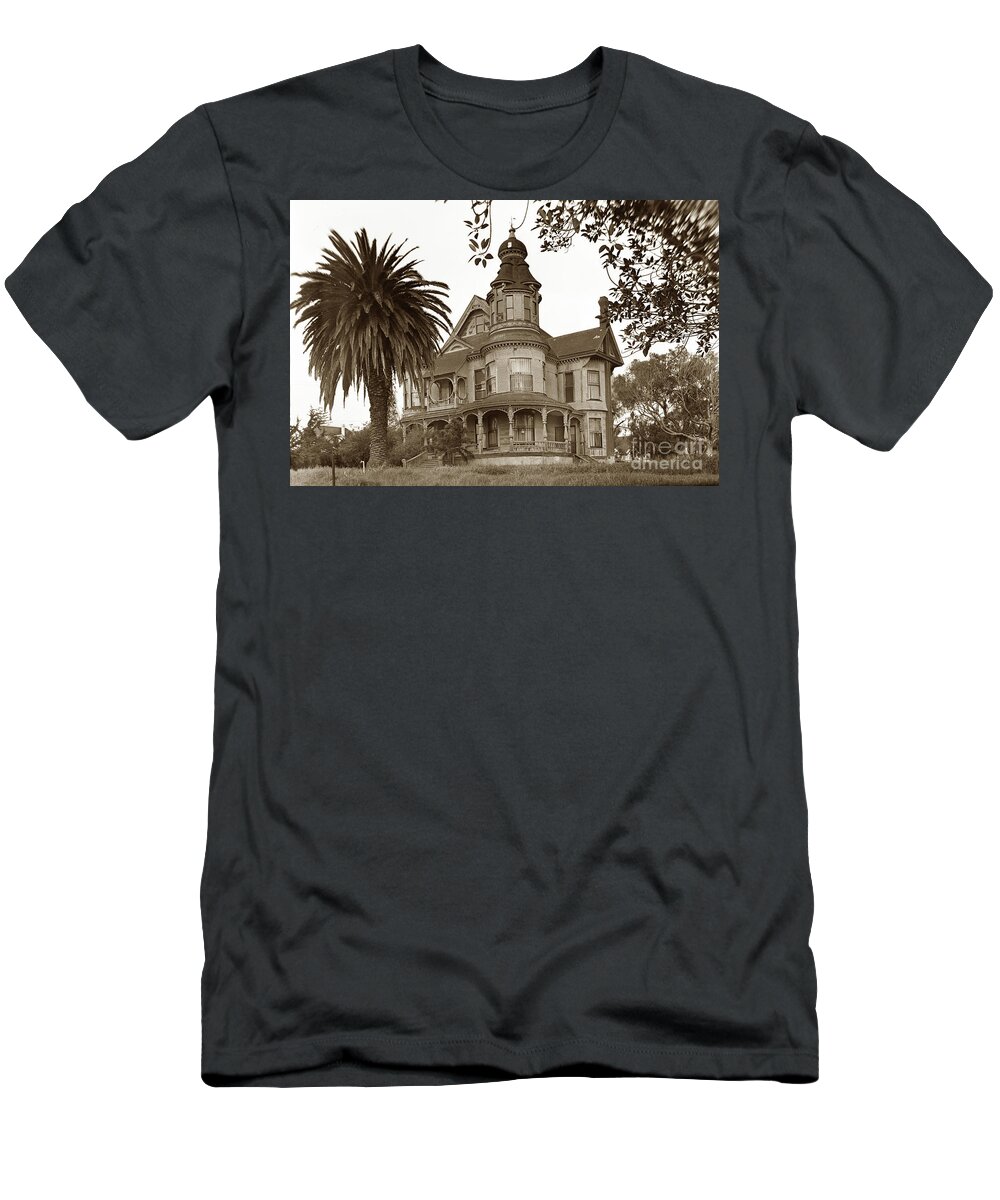 California T-Shirt featuring the photograph Gordon-Clark Victorian residence in National City. Built in 1887 by Monterey County Historical Society