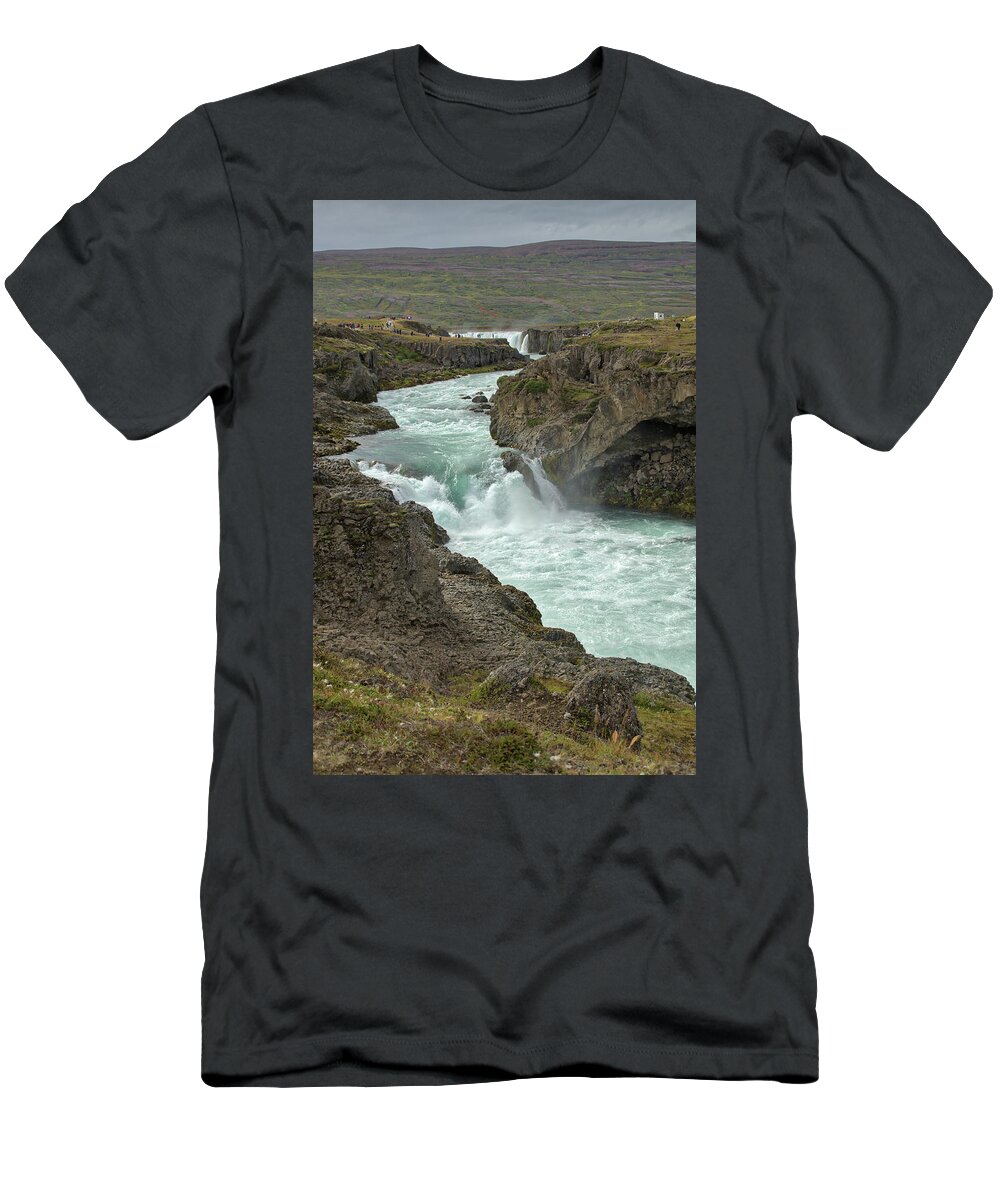 Dimmuborgir T-Shirt featuring the photograph Gottefoss Falls by Richard Duhrkopf