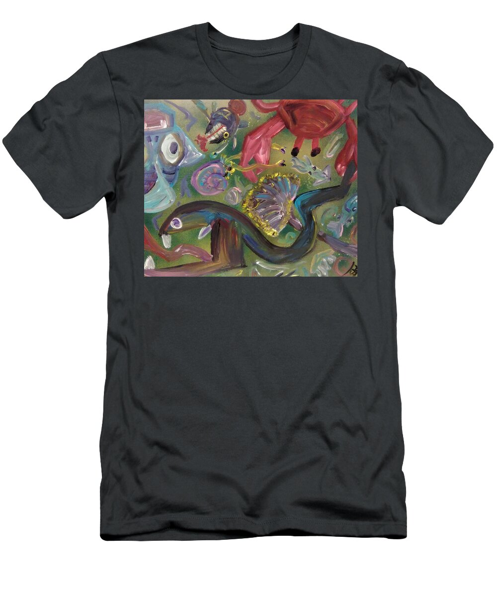 Abstract T-Shirt featuring the painting Gran Cubismo Dos by Andrew Blitman