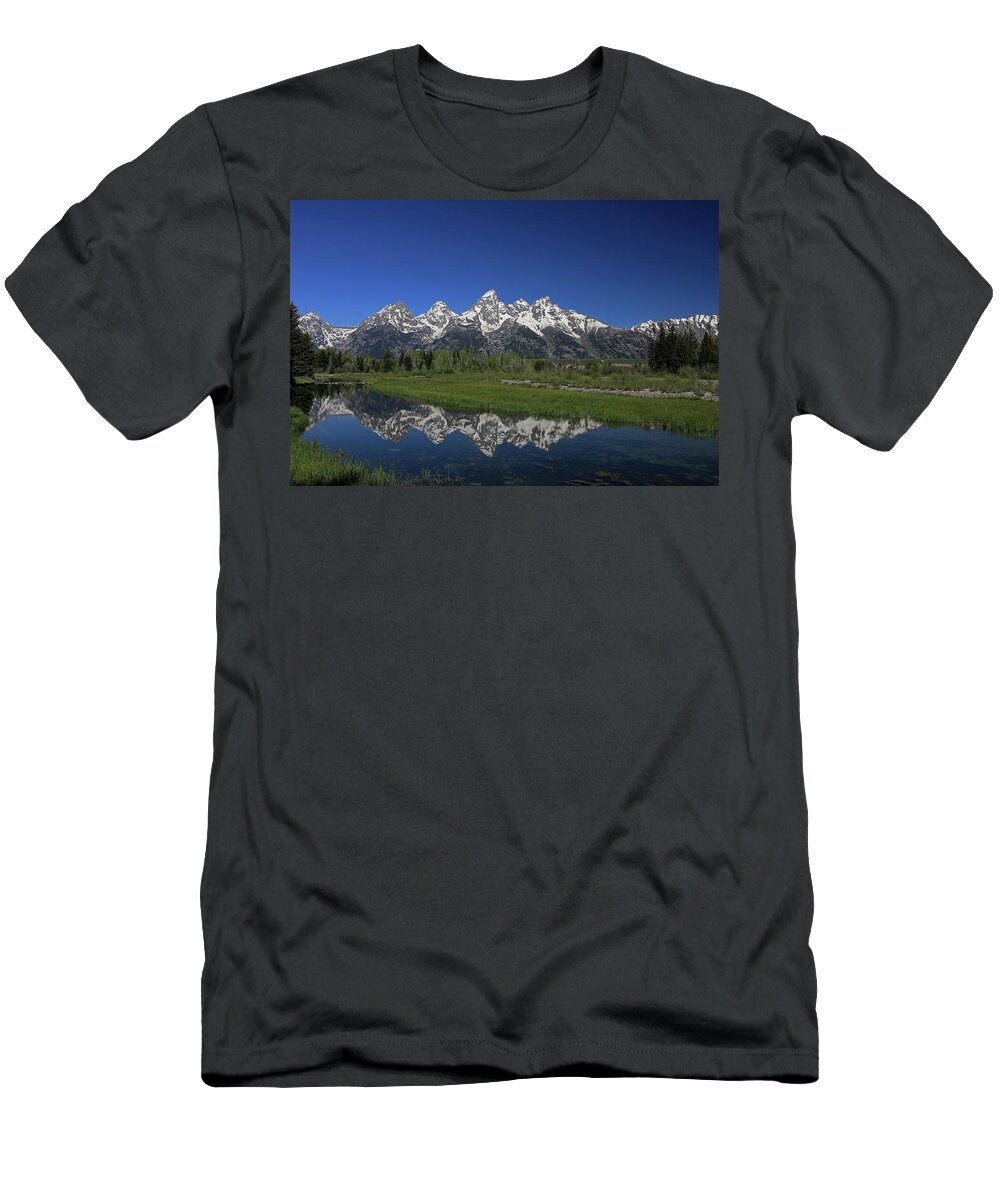 Schwabacher's Landing T-Shirt featuring the photograph Grand Teton National Park - Schwabacher's Landing 2 by Richard Krebs